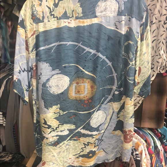 Men's Casual Button Down 100% Silk Shirt - Multicolor - Picture 5 of 5